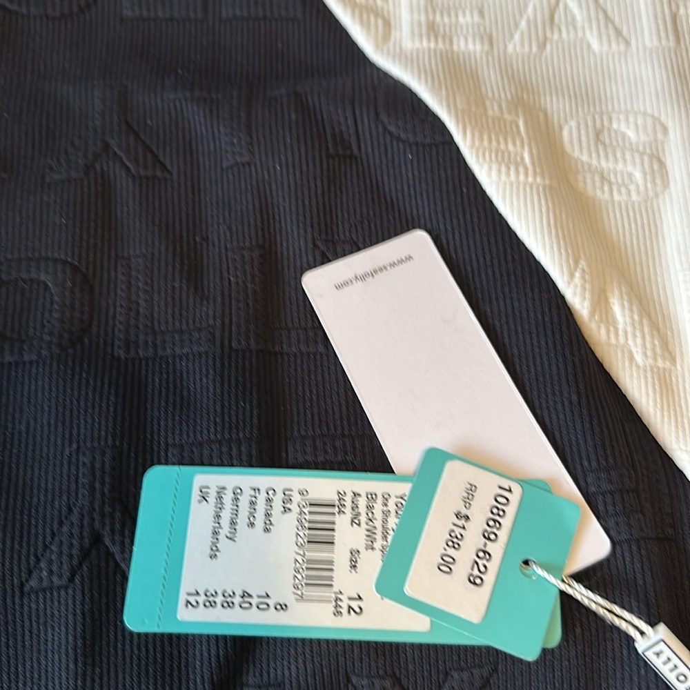 NWT 🤍🖤 SEAFOLLY Colorblock One Shoulder One Piece Black Swimsuit US/8 AUS/12 - Picture 3 of 6